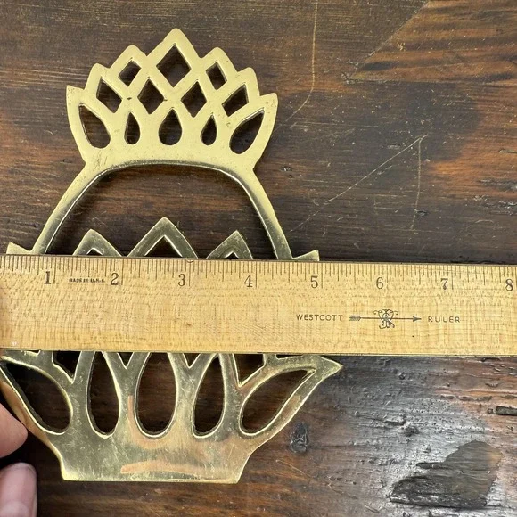Brass Pineapple Trivet Hot Plate Vintage Style Kitchen Decor Wall Art Home - Picture 3 of 4